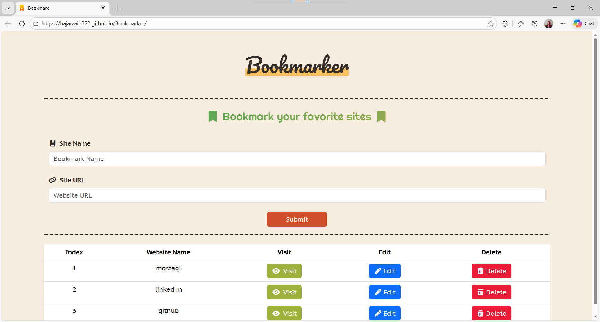 Bookmarker App Preview