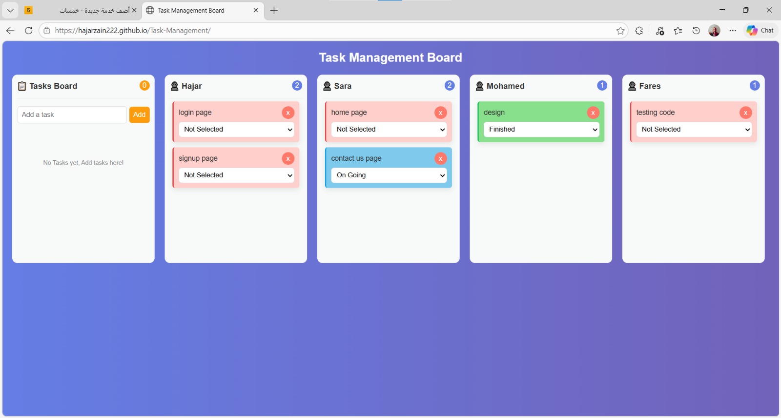Task Management Board Preview